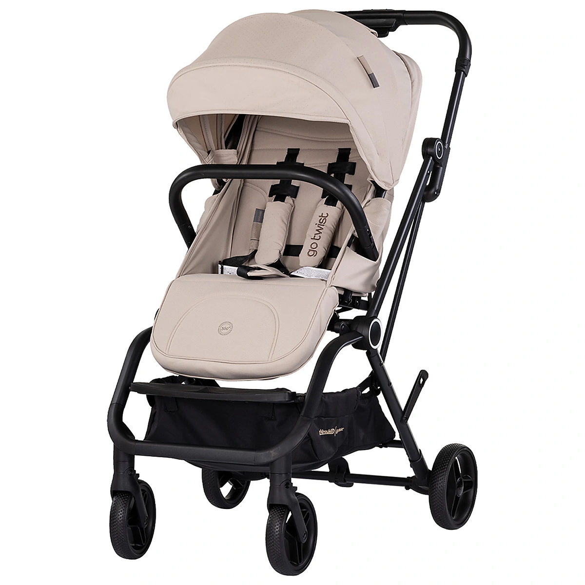 Carucioare sport - Carucior sport Chipolino Go Twist, cu sezut rotativ 360 grade, pliere cu o singura mana, pana la 22 kg, Latte