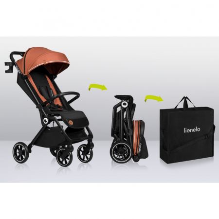 Carucior sport, Lionelo, Cloe, Cu accesorii, Pliere compacta pentru avion, cu o singura mana, 6 luni+, Gri [2]