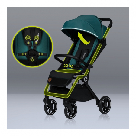 Carucior sport, Lionelo, Cloe, Cu accesorii, Pliere compacta pentru avion, cu o singura mana, 6 luni+, Verde Smarald [7]