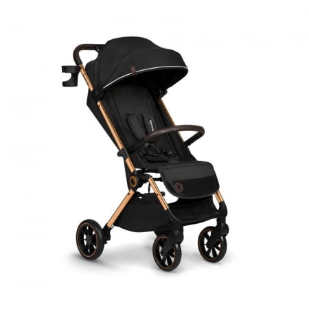La plimbare - Carucior sport, Lionelo, Cloe, Cu accesorii, Pliere compacta pentru avion, cu o singura mana, 6 luni+, Black Onyx