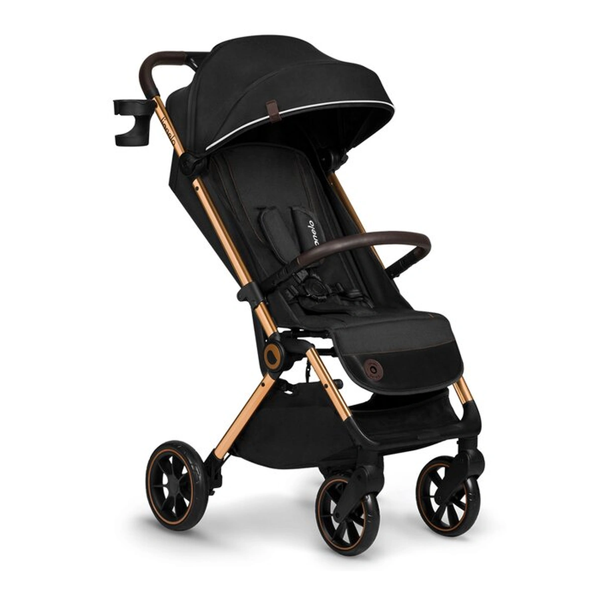 Carucioare - Carucior sport, Lionelo, Cloe, Cu accesorii, Pliere compacta pentru avion, cu o singura mana, 6 luni+, Black Onyx