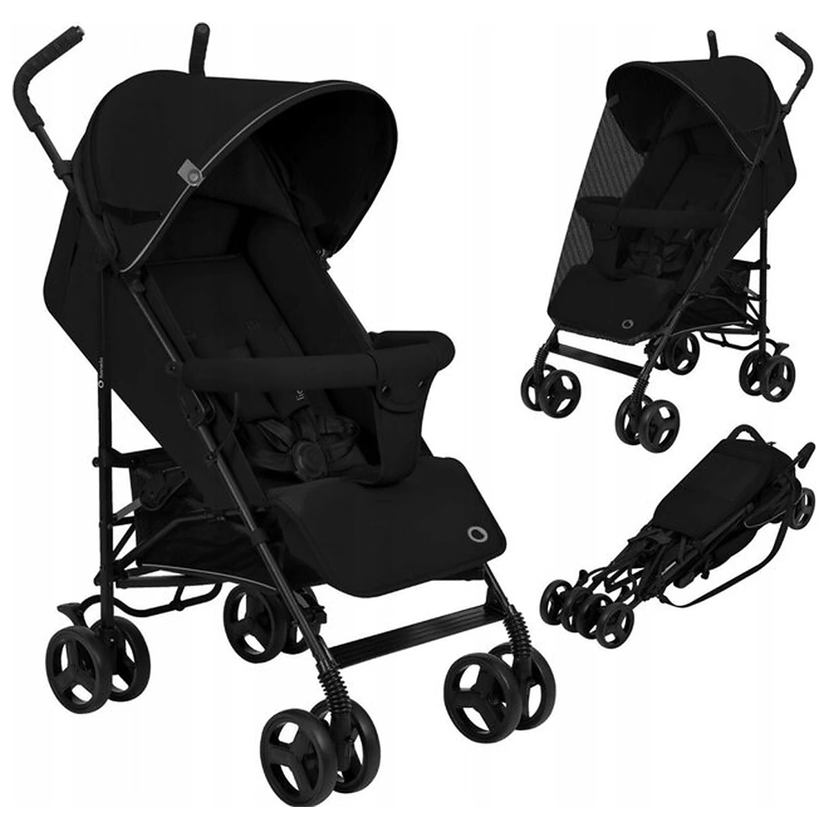 Carucior sport, Lionelo, Elia, Cu plasa de tantari, Suport de picioare reglabil, Spatar ajustabil in 4 pozitii, Capotina XXL, Pliere tip umbrela, Capacitate 15 kg, 6 luni+, Negru [3]
