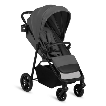 La plimbare - Carucior sport, Lionelo, Emerald, Pliere cu o mana, Copertina XXL UPF50+, Spatar reglabil, Suspensie completa, Roti EVA, 6- 48 luni, Pana la 22 kg, Gri