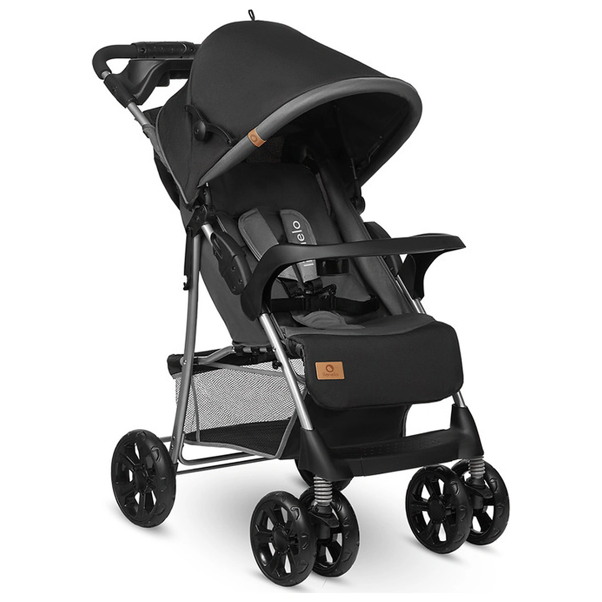 La plimbare - Carucior sport, Lionelo, Emma Plus, Cu tavita, 2 Suporturi pentru pahar, Geanta accesorii, Conform cu standardul