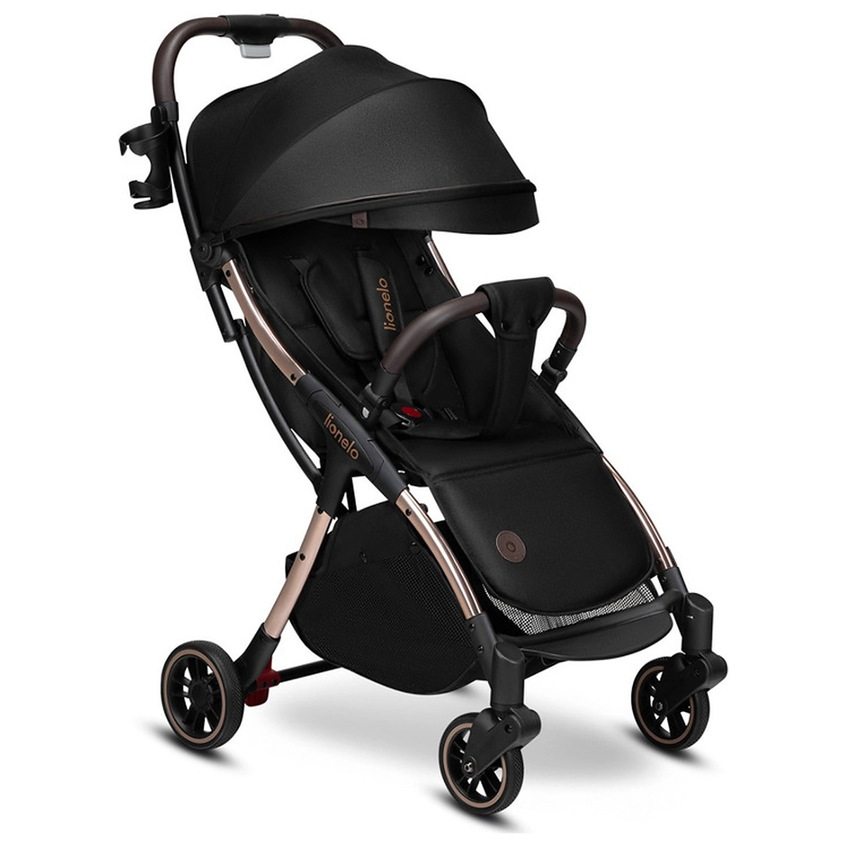 La plimbare - Carucior sport, Lionelo, Julie One, De la nastere, Greutate redusa, Cu accesorii, Cadru din aluminiu, 0-22 kg, Pliere