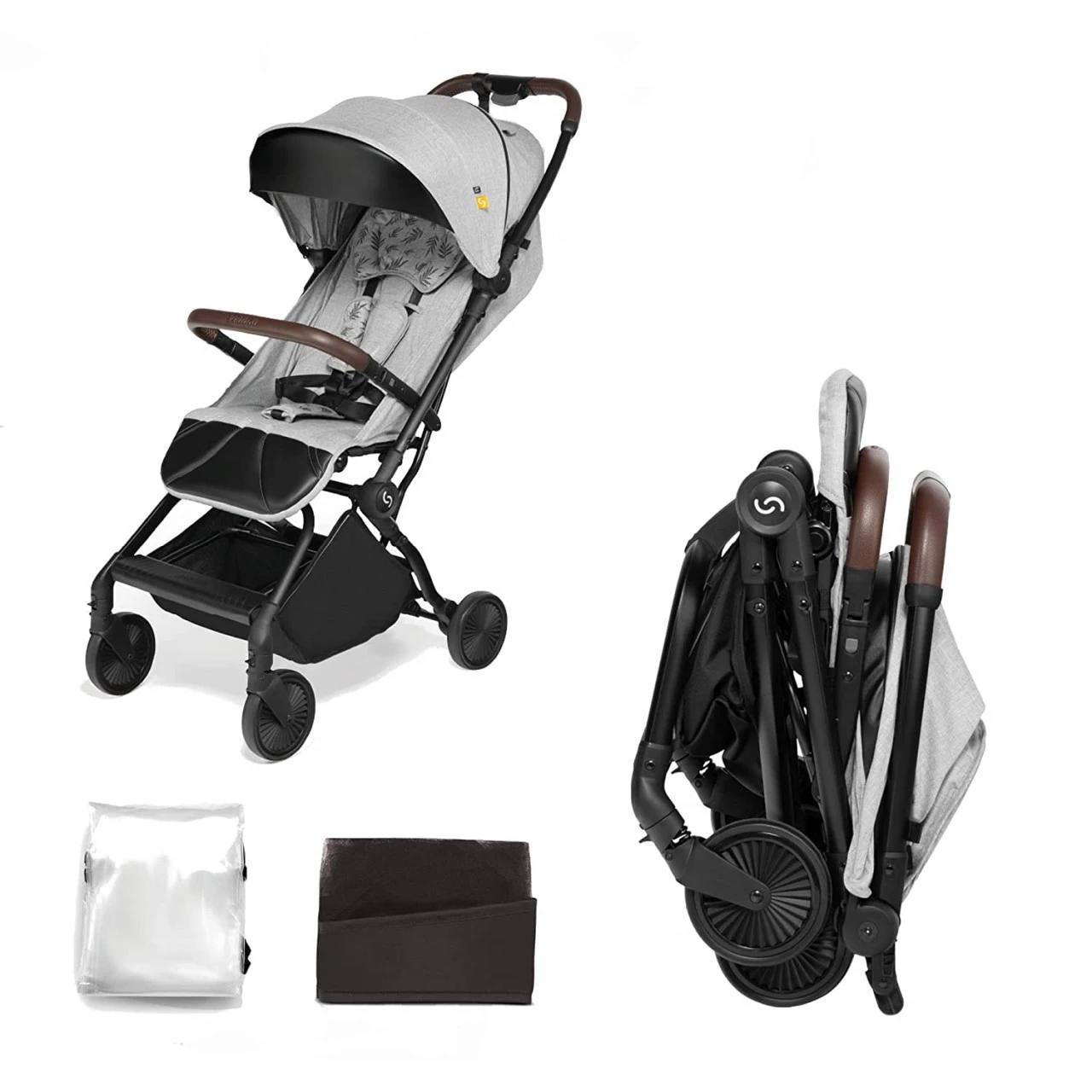 Carucioare sport - Carucior sport pliabil Skiddou Espoo Normandic Dream, ultracompact pentru calatorii, Gri