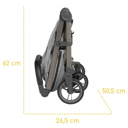 Carucior sport pliabil Skiddou Mell Normandic dream, ultracompact pentru calatorii, Gri deschis [7]