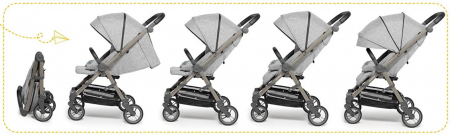 Carucior sport pliabil Skiddou Mell Onyx, ultracompact pentru calatorii, Negru [6]