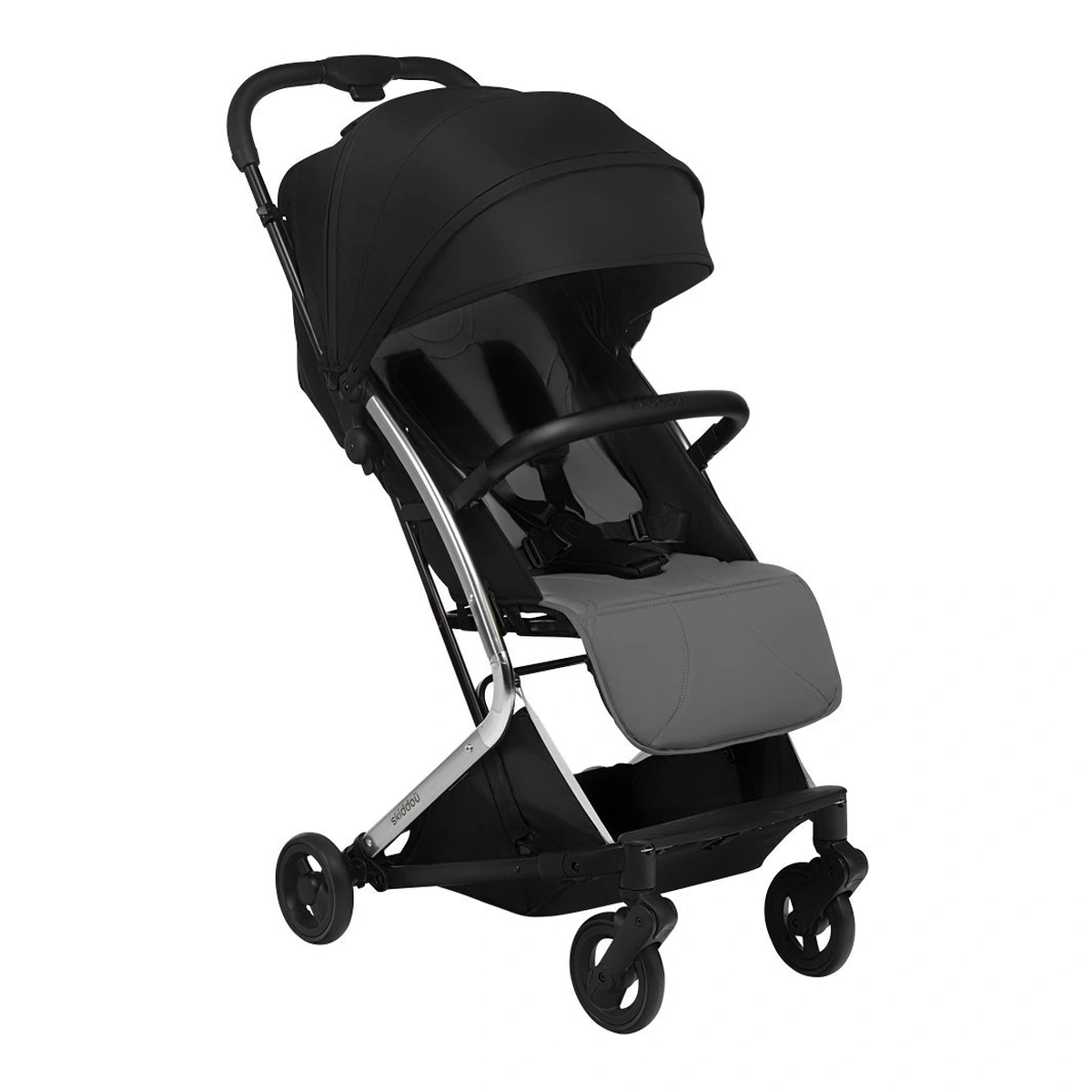 La plimbare - Carucior sport pliabil Skiddou Mikkeli Onyx, ultracompact pentru calatorii, Negru
