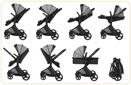 Carucior transformabil 2 in 1 Skiddou Nasjo Normandic Dream, Gri [7]