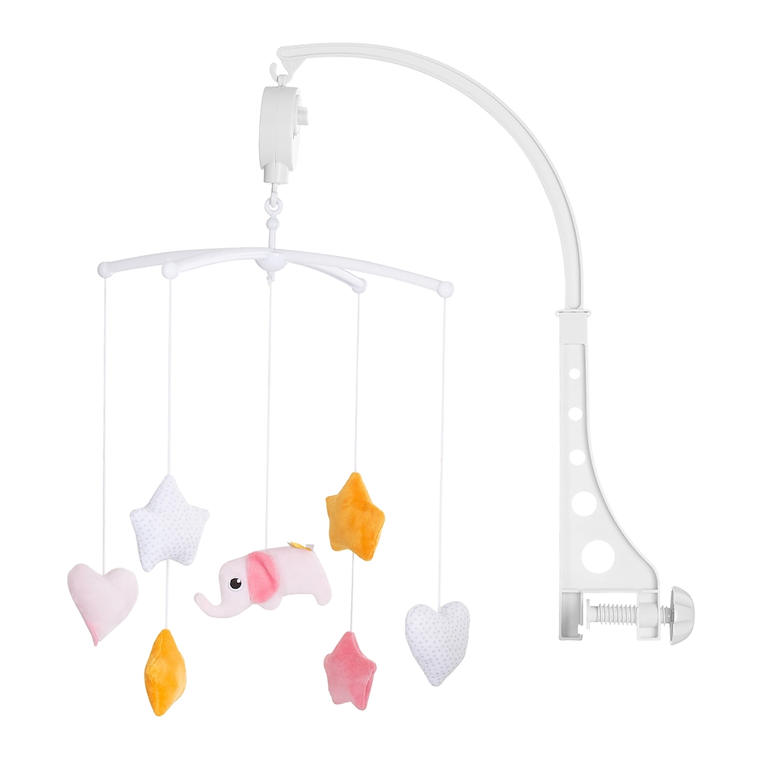 Jucarii pentru patut si carucior - Carusel muzical pentru patut Chipolino Pink elephant