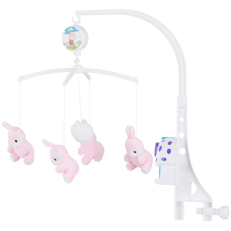 Jucarii - Carusel muzical pentru patut Chipolino Pink rabbits