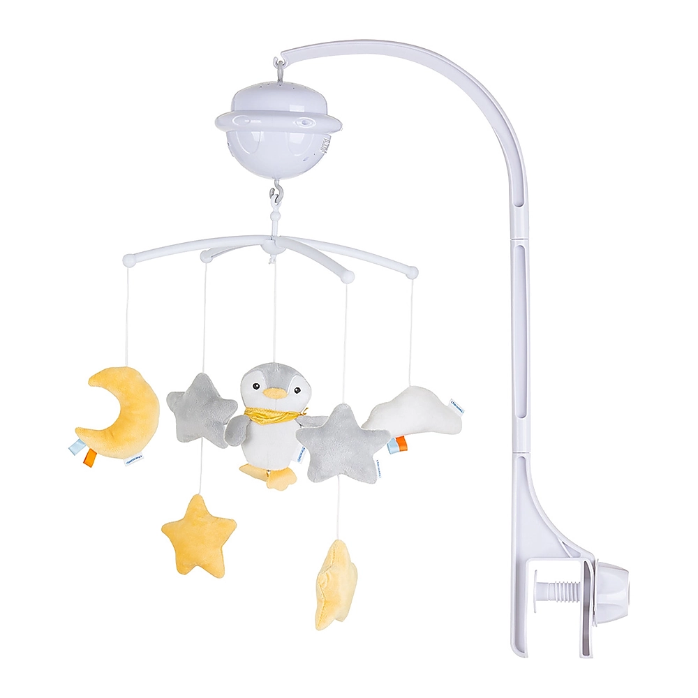 Jucarii muzicale - Carusel muzical pentru patut cu proiector Chipolino Penguin