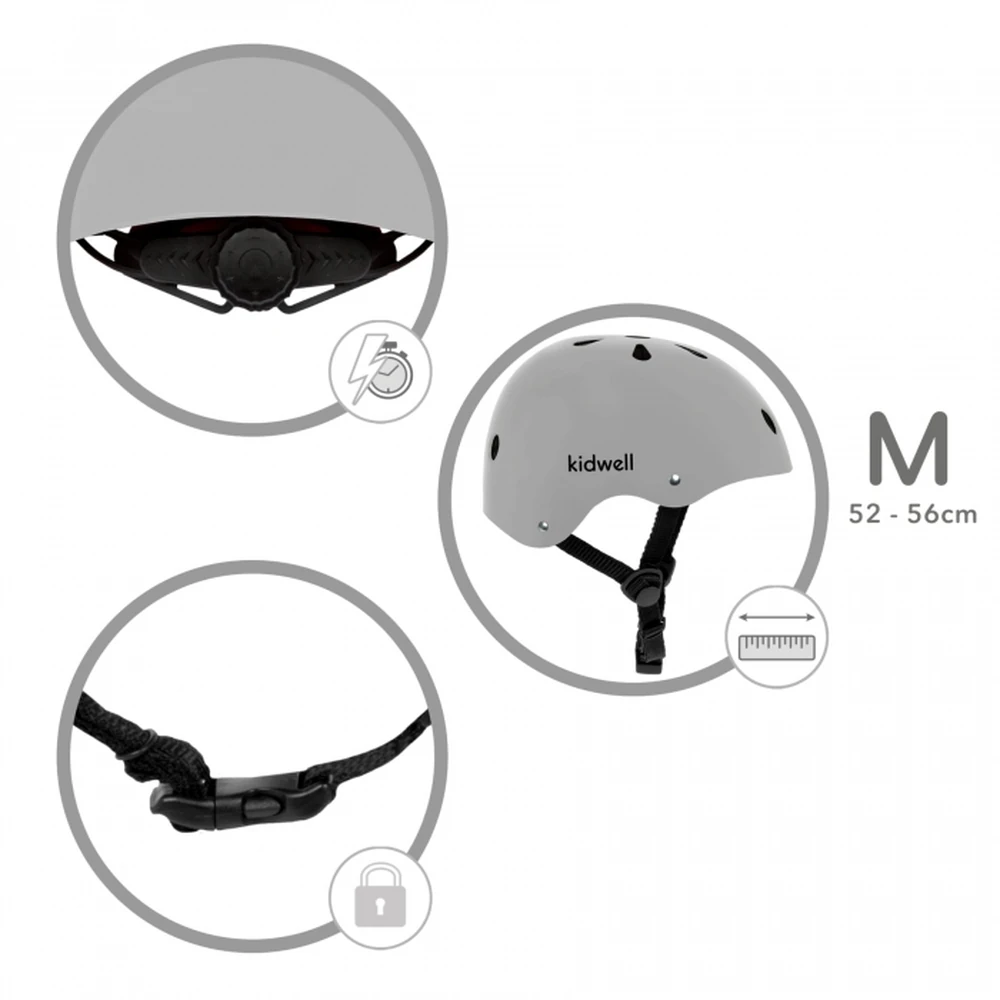 Casca de protectie pentru copii Kidwell ORIX II, marimea M 52-56 cm - Grey Mat [7]