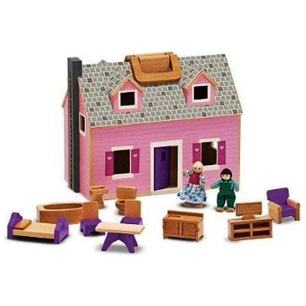Jucarii - Casuta de papusi din lemn pliabila Melissa and Doug