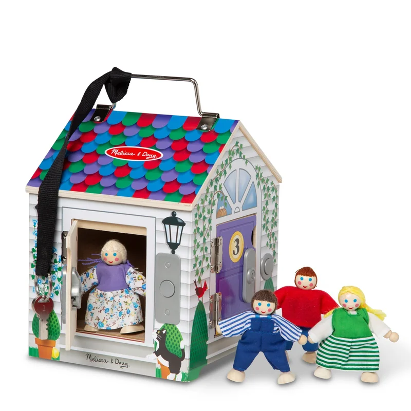Jucarii din lemn - Casuta din lemn cu sonerie Melissa and Doug