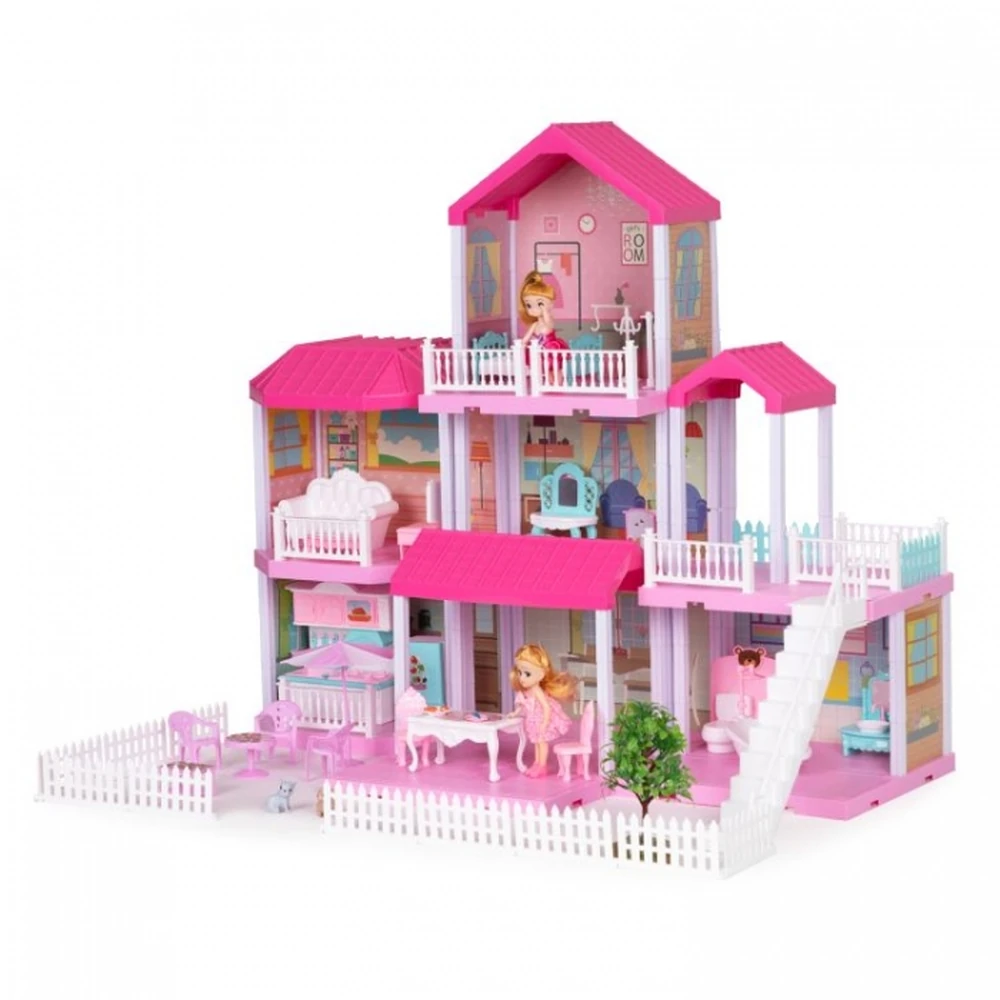 Casute pentru papusi - Casuta pentru papusi cu mobilier Ecotoys