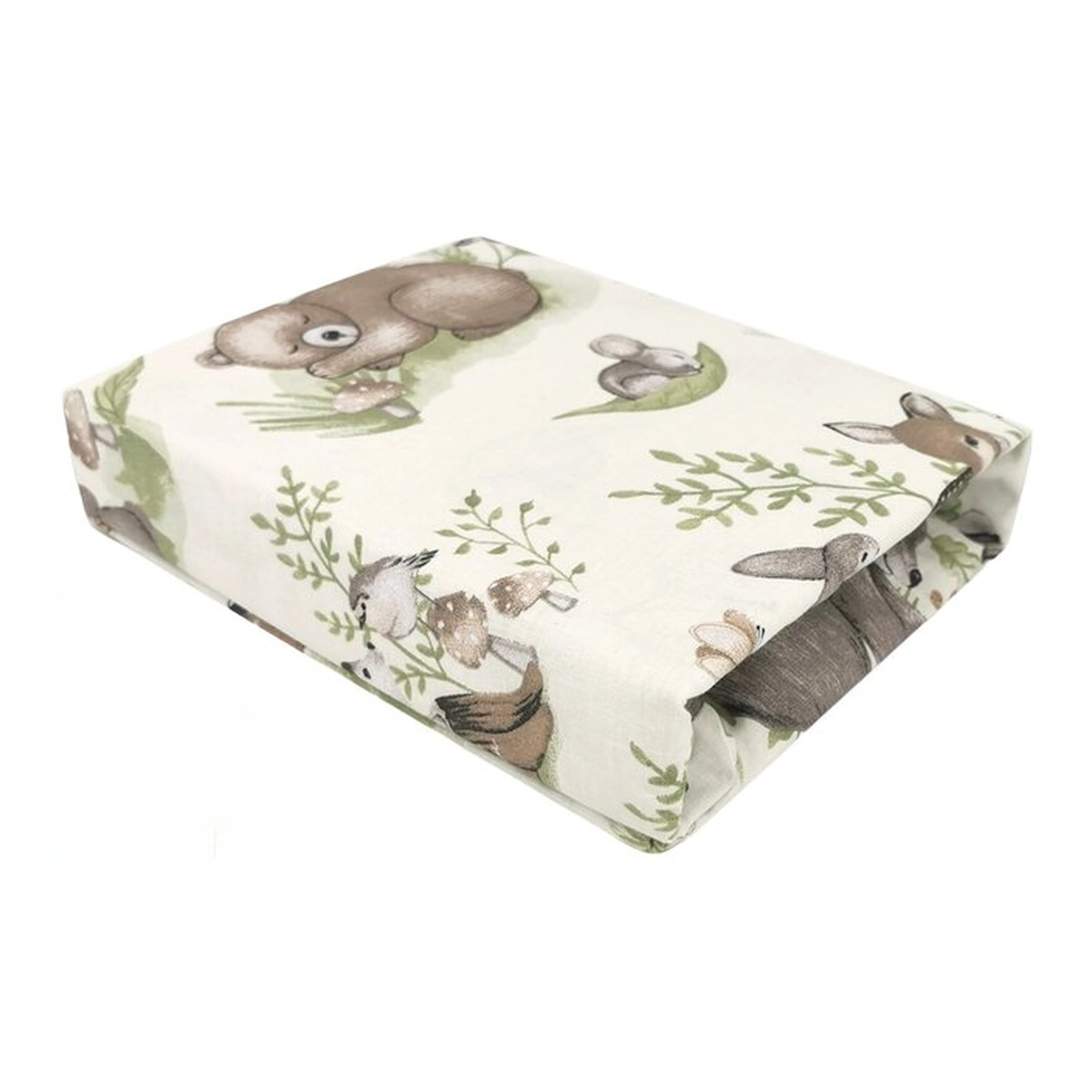 Cearceafuri pentru patut - Cearceaf cu elastic, MimiNu, Pentru patut 120X60 cm, bumbac, Calm Forest Natural