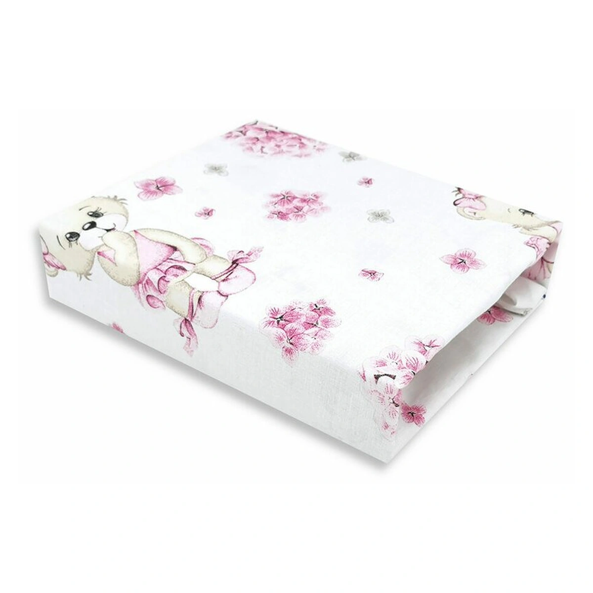 Cearceafuri pentru patut - Cearceaf cu elastic, MimiNu, Pentru patut 120X60 cm, bumbac, Pink Ballerina