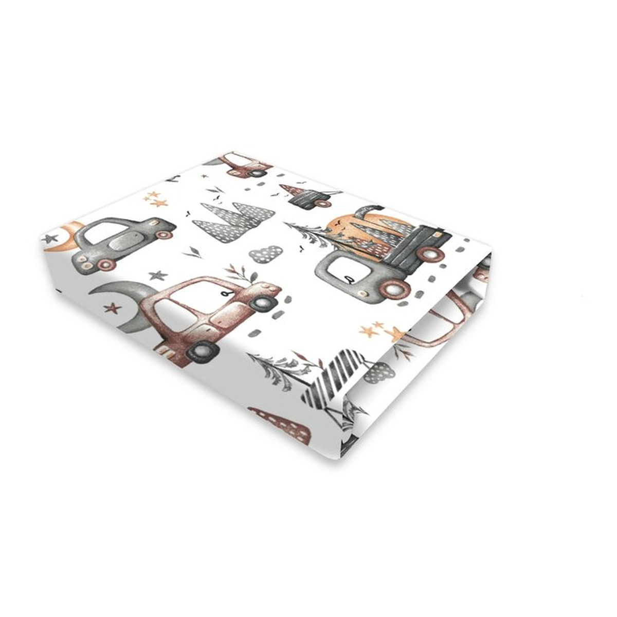 Cearceafuri pentru patut - Cearceaf cu elastic, MimiNu, Pentru patut 120X60 cm, Cars Grey