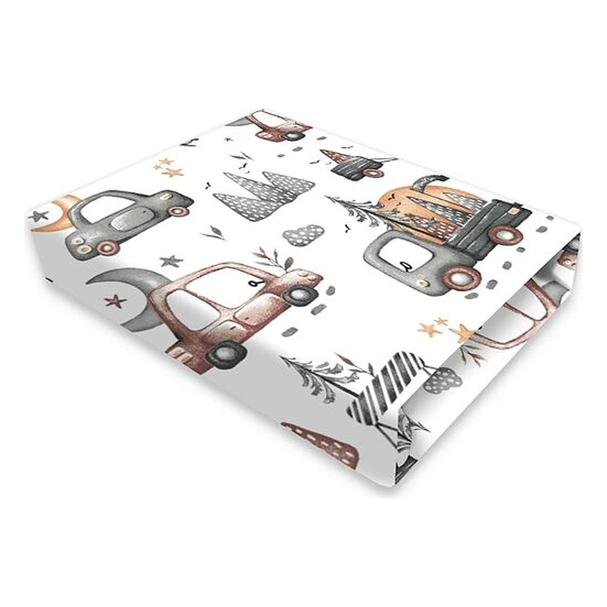 Camera copilului - Cearceaf cu elastic, MimiNu, Pentru patut co-sleeper, Leonie, 3 x 50 cm, Cars Grey