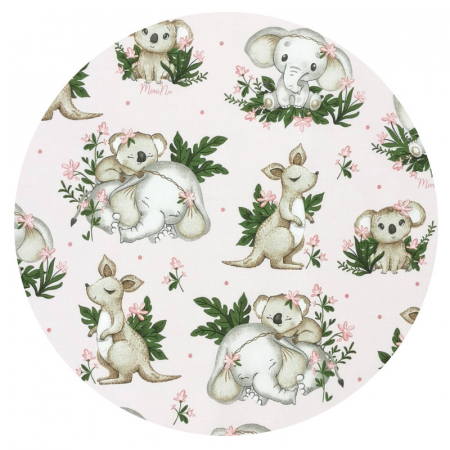 Cearceaf cu elastic, MimiNu, Pentru patut leagan sau patut co-sleeper, 90x40 cm, bumbac 100%, Baby Animals [2]
