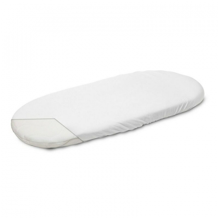 Cearceaf cu elastic, New Baby, Pentru landou, Din Bumbac, 35 x 75 cm, 0 luni+, White [1]