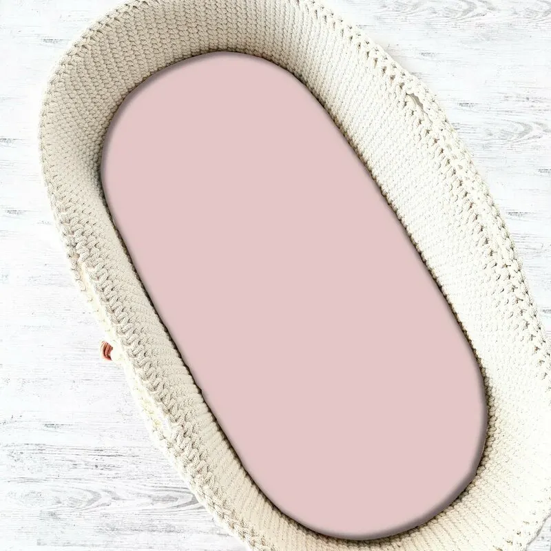 Camera copilului - Cearceaf cu elastic pentru landou, carucior si cosulet, 80x35 cm, Royal, Powder Pink