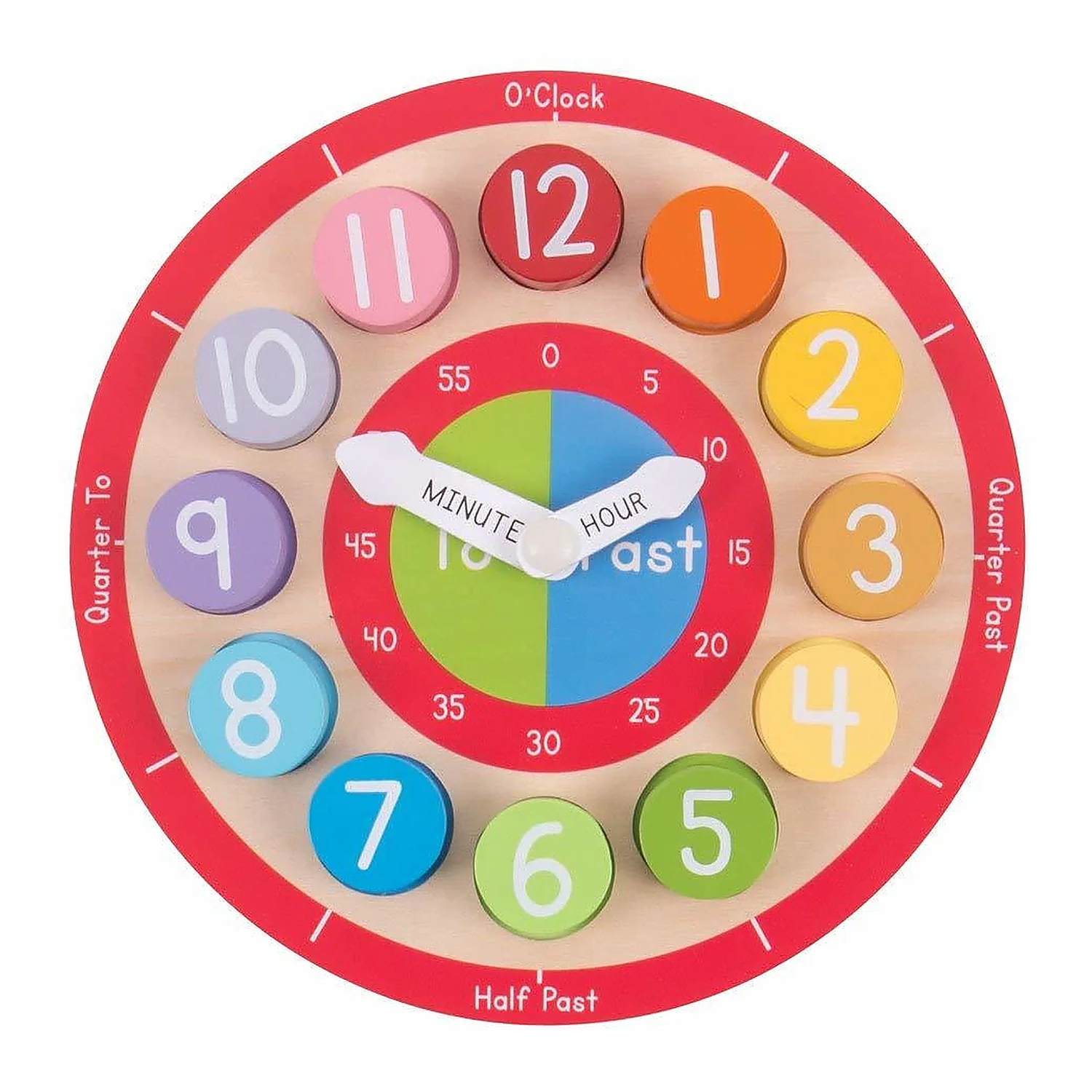 Jucarii educative - Ceas colorat din lemn