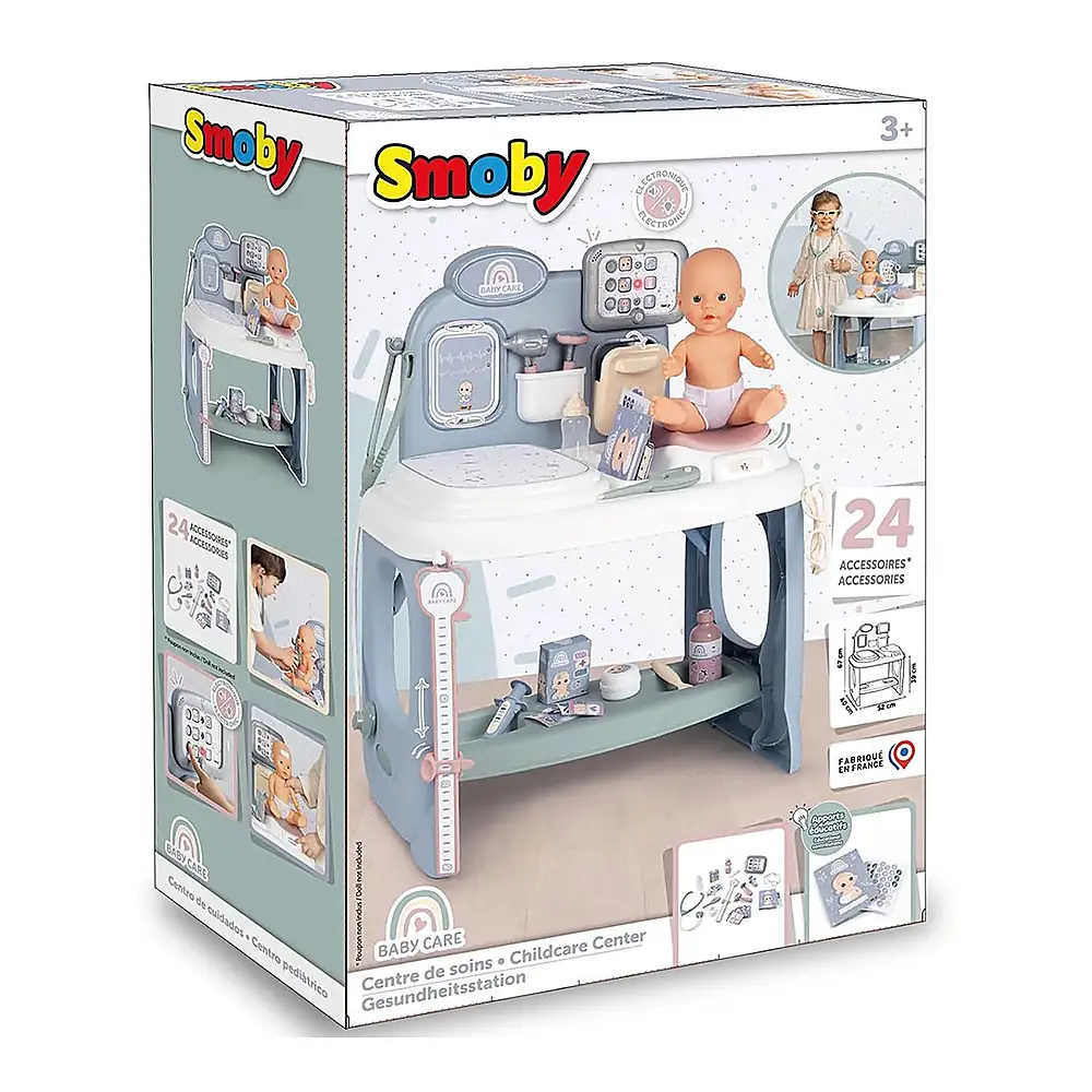 Centru de ingrijire pentru papusi Smoby Baby Care Center albastru cu accesorii [7]