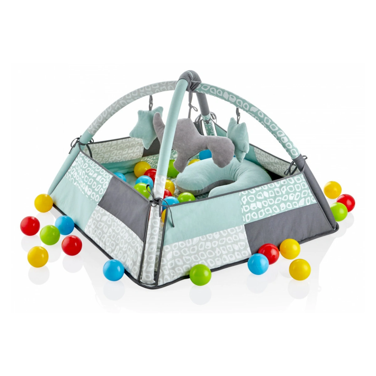 Saltelute si centre de activitati - Centru de joaca cu bile BabyJem Verde Toy Ball Play Mat