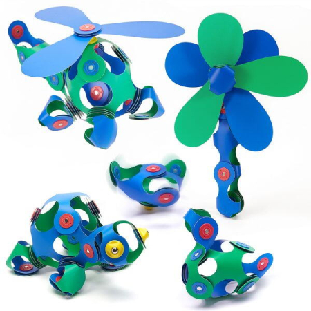 Clixo® joc magnetic de construit - Crew Albastru & Verde (30 piese) [2]