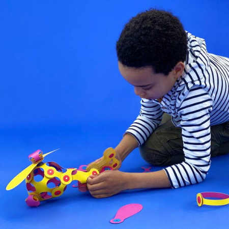 Clixo® joc magnetic de construit - Crew Roz & Galben (30 piese) [1]