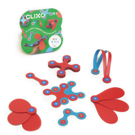 Jucarii - Clixo® joc magnetic de construit - Itsy Flamingo & Turcoaz (18 piese)