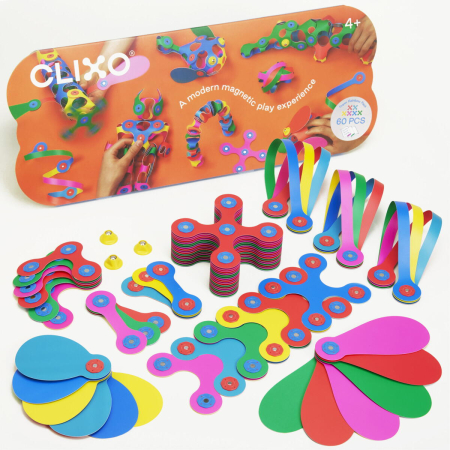 Jucarii - Clixo® joc magnetic de construit - Super Curcubeu (60 piese)