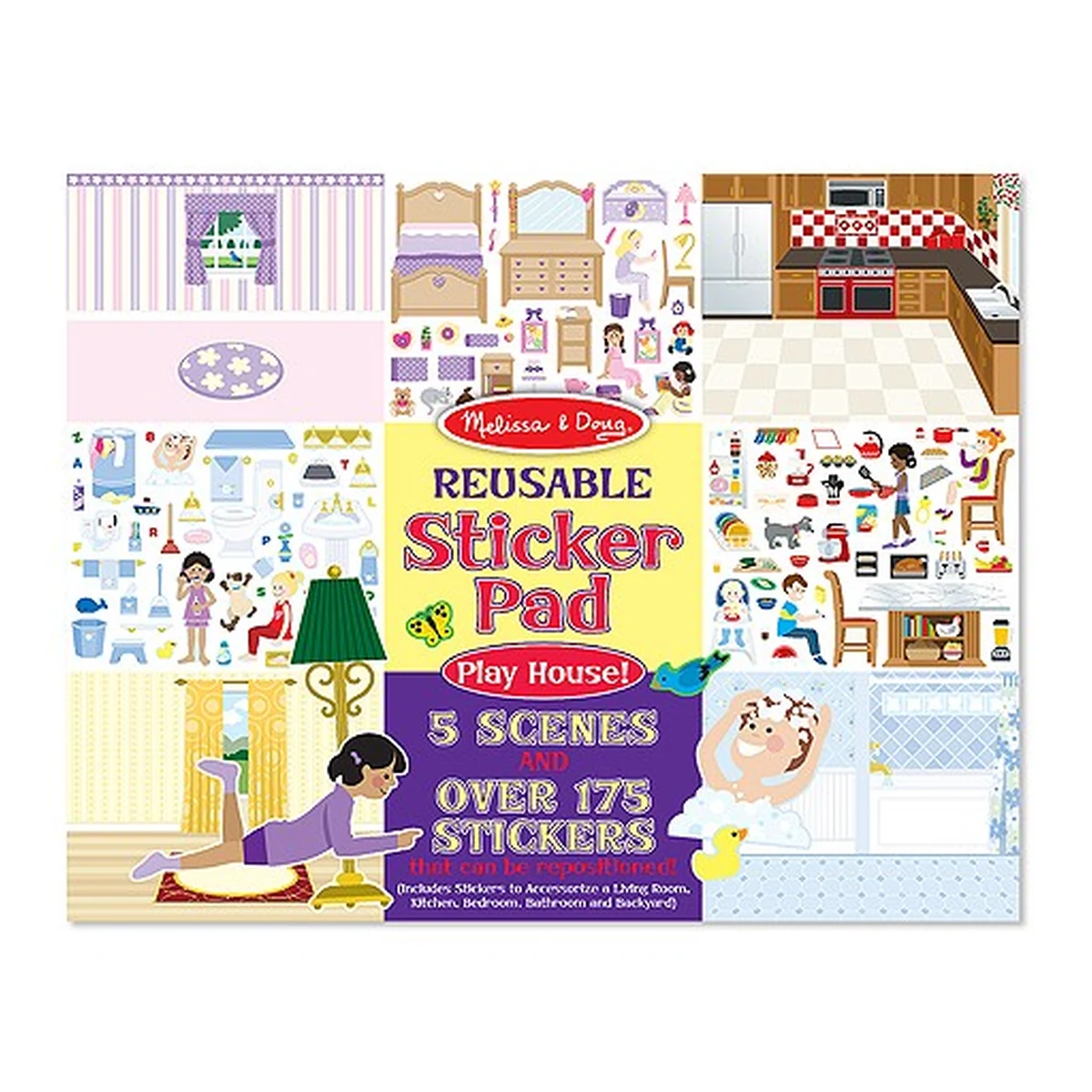 Stampile si abtibilduri - Colectia de abtibilduri reutilizabile Casa mea Melissa and Doug