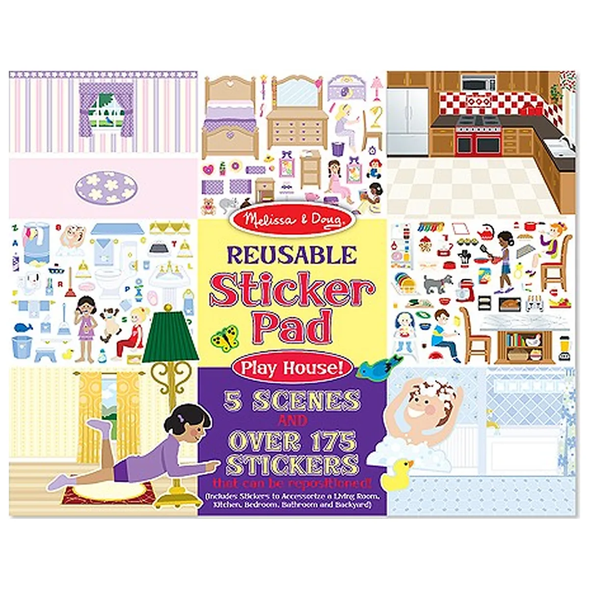 Stampile si abtibilduri - Colectia de abtibilduri reutilizabile Casa mea Melissa and Doug