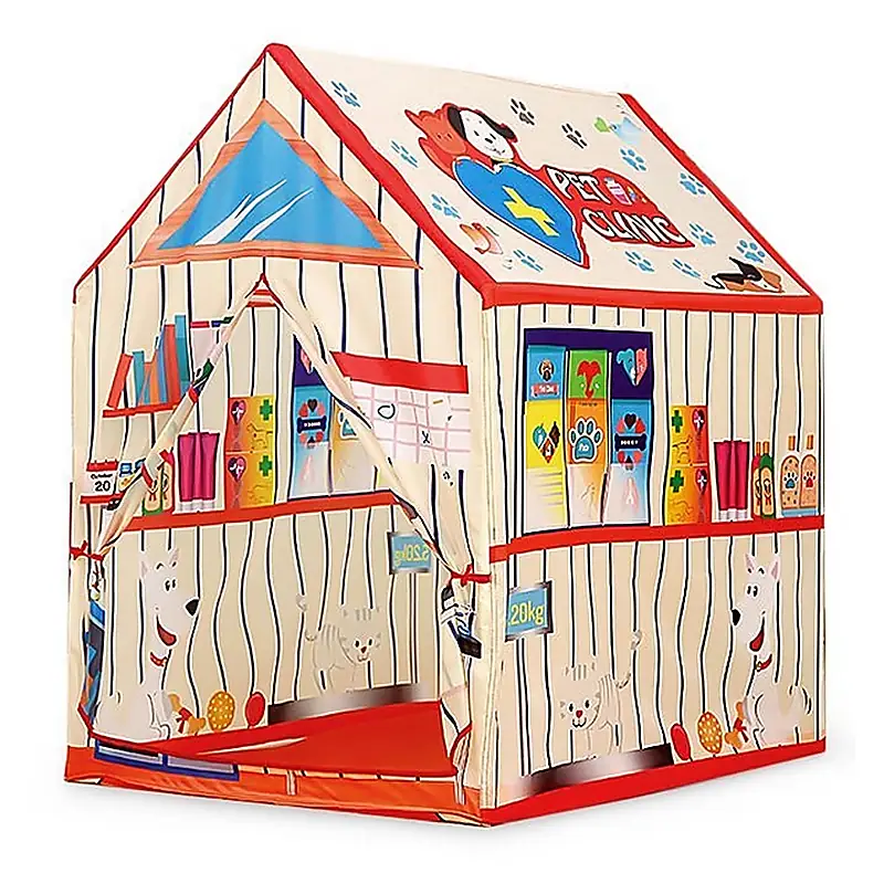 Corturi de joaca - Cort tip Clinica Veterinara, cu motive grafice