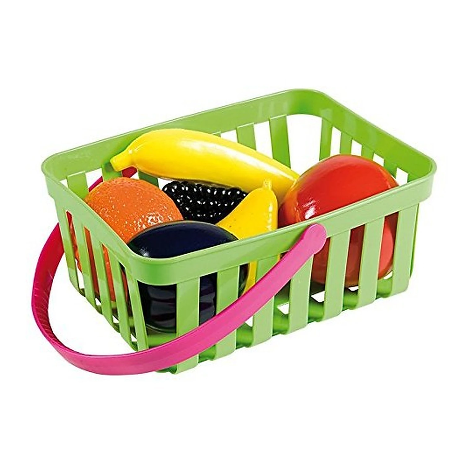 Fructe, legume, alimente - Cos cu 6 fructe din plastic