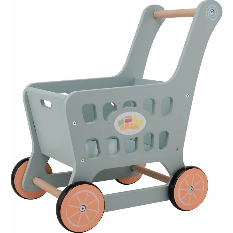 Supermarket - Cos de cumparaturi, Joueco, 50 x 25 x 40 cm, Multicolor