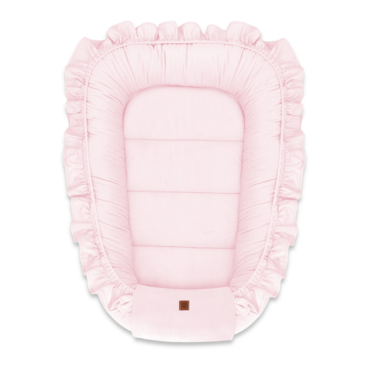Somnul celor mici - Cosulet bebelus, MimiNu, Baby Nest 55 x 75 cm, Cu Volanase, Din catifea, Pink