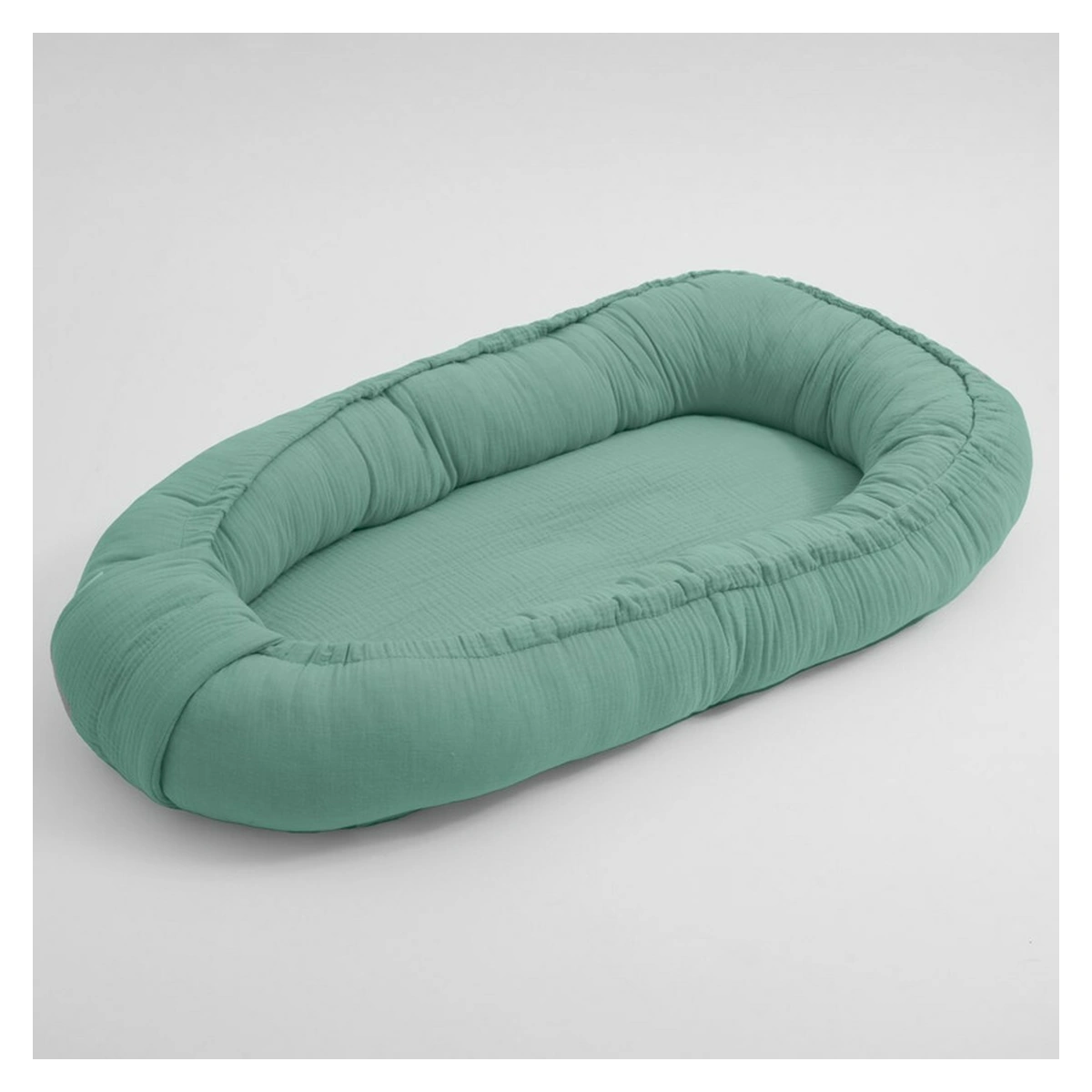 Baby nest - Cosulet bebelus, New Baby, Baby Nest 80 x 50 cm, muselina, Green