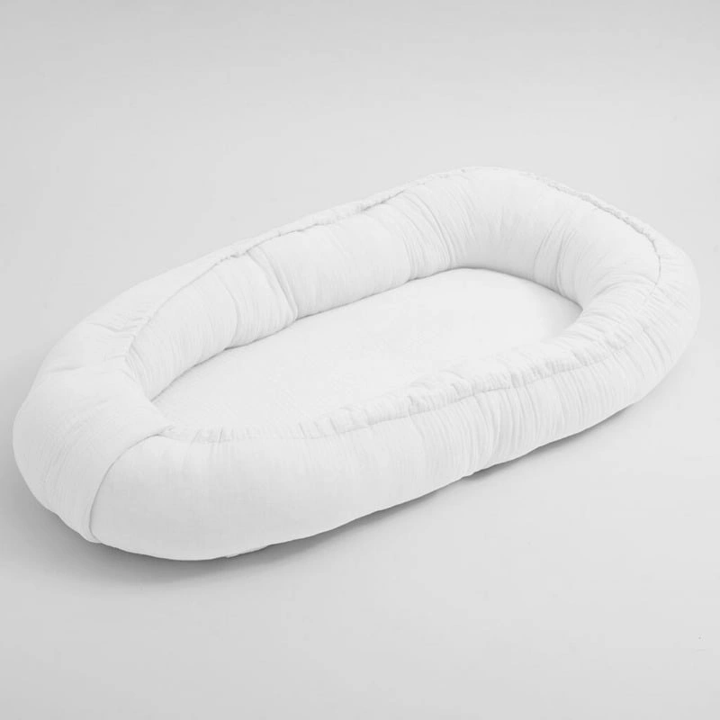 Camera copilului - Cosulet bebelus, New Baby, Baby Nest 80 x 50 cm, muselina, White