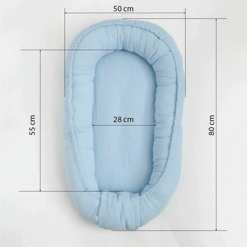 Cosulet bebelus, New Baby, Baby Nest 80 x 50 cm, muselina, White [5]