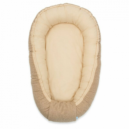 Cosulet bebelus, New Baby, Baby Nest, 80x50 cm, bumbac 100%, Tesatura teddy, Dark Beige [2]