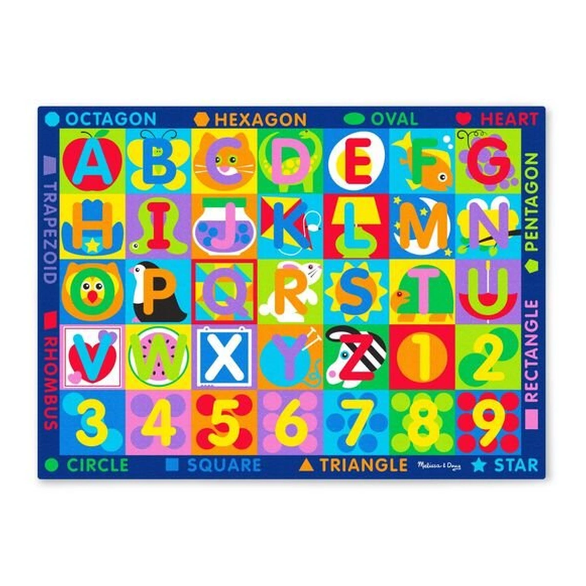 Saltelute si centre de activitati - Covor de joaca Litere si forme geometrice - Melissa & Doug