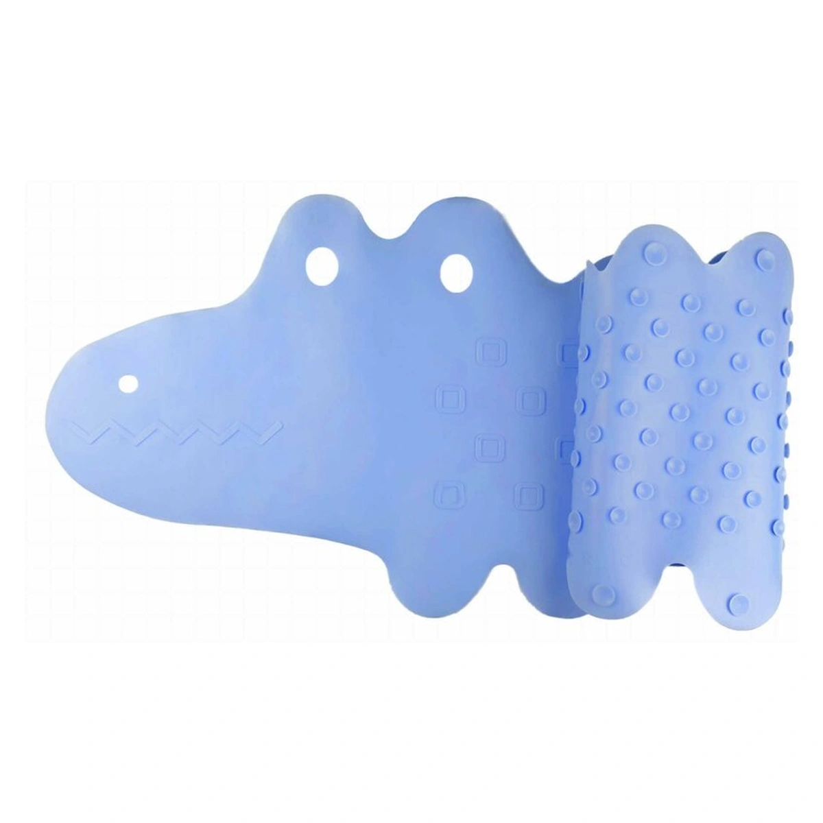 Suporturi si scaune baita - Covoras de baie, Bocioland, Antiderapant, Cu ventuze, Silicon, 33 x 90 cm, Crocodile Blue