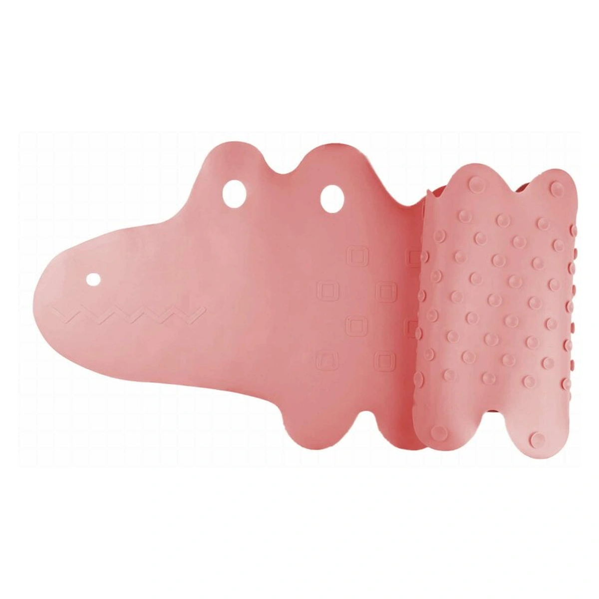 Suporturi si scaune baita - Covoras de baie, Bocioland, Antiderapant, Cu ventuze, Silicon, 33 x 90 cm, Crocodile Pink