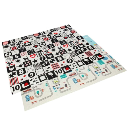 Jucarii - Covoras de joaca, Bocioland, City, Pliabil, Protectie impotriva loviturilor, Dimensiune mare, 200 x 150 cm, Cu Imprimeu