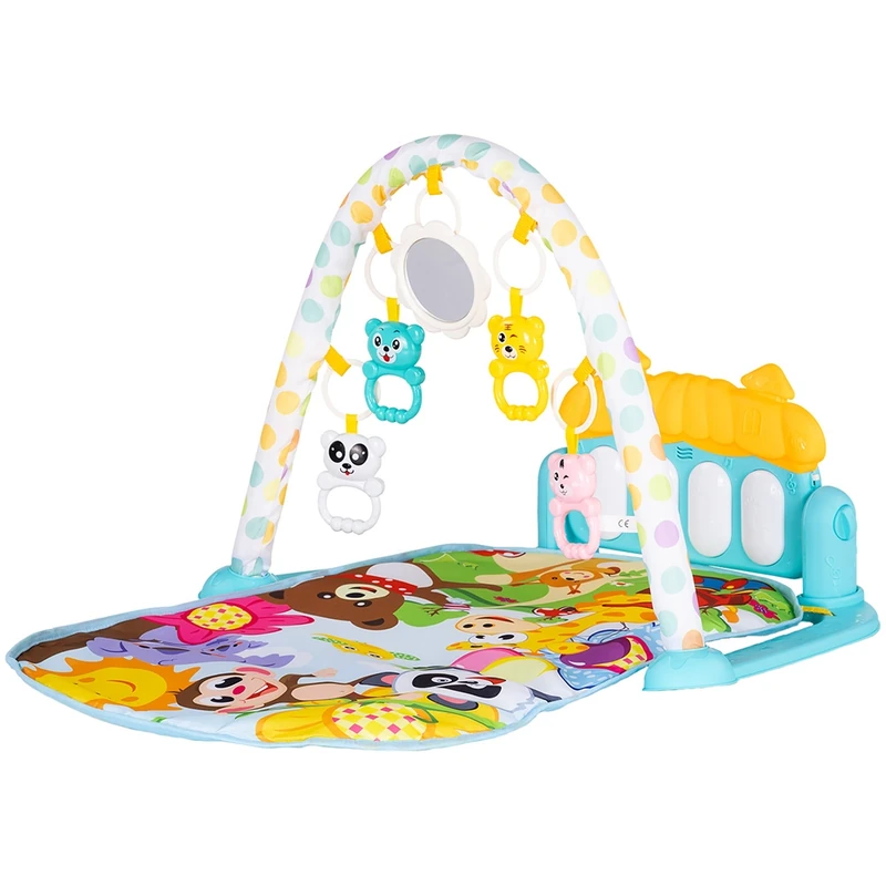 Jucarii bebelusi - Covoras de joaca cu pian Chipolino Zoo Party, Blue